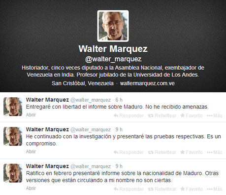 Walter Márquez presenta Partida Nacimiento de Maduro:Colombiano