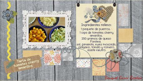 Tarta de tomates cherry amarillos