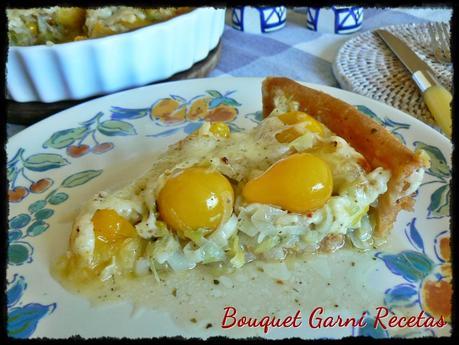 Tarta de tomates cherry amarillos