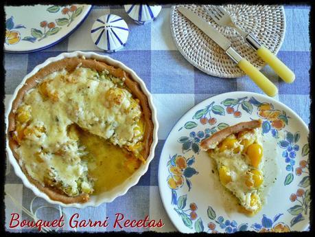 Tarta de tomates cherry amarillos