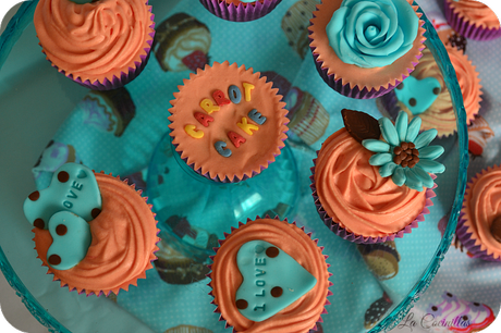 Cupcakes de carrot cake ( pastel de zanahoria ) para regalar el dia de los enamorados