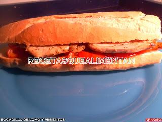 BOCADILLO DE LOMO Y PIMIENTOS