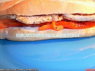 BOCADILLO DE LOMO Y PIMIENTOS