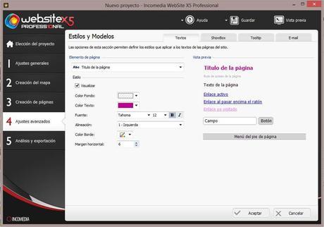 WebSite X5 Professional 10 - Estilos y modelos