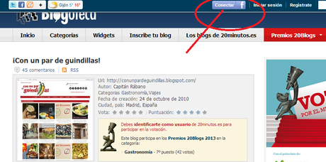 Participamos en los Premios 20Blogs