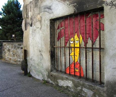 actor secundario bob encarcelado pintado pared oakoak