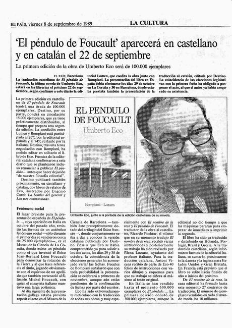 HEMEROTECA: el péndulo de Eco (1989)