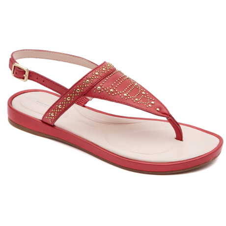 6.-ROCKPORT Dama-JAELIAH STUD THONG-POPPY RED