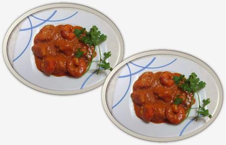 RAPE CON CARABINEROS Y LANGOSTINOS EN SALSA A LA AMERICANA