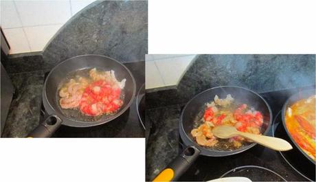 RAPE CON CARABINEROS Y LANGOSTINOS EN SALSA A LA AMERICANA