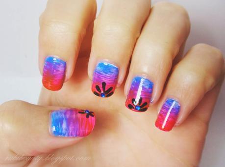 Nail Art | Degradado con Abanico rubibeauty nail art diseño uñas sencillo pintura acrilica degradado free hand