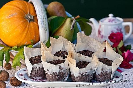 MUFFINS DE CALABAZA, PERA Y CHOCOLATE