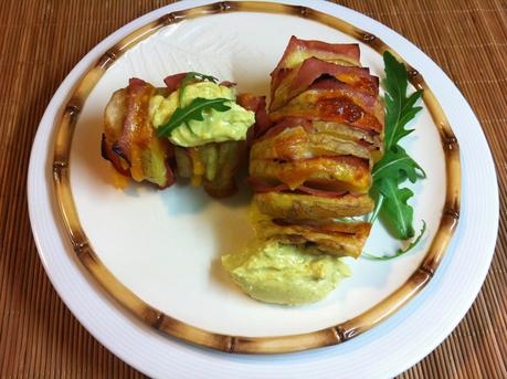 Patatas Rellenas De Jamón Y Cheddar