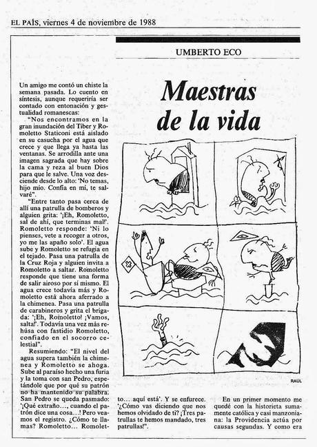 HEMEROTECA: el sentido de la narración, según Eco (1988)