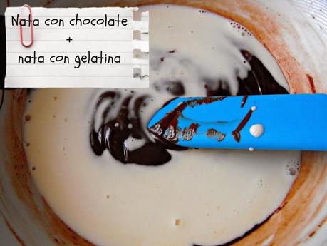 Mousse de chocolate con cobertura brillante