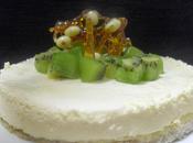 Tarta cremosa chocolate blanco kiwi