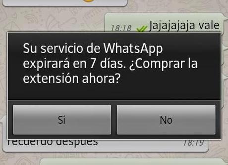 WathsApp caducado
