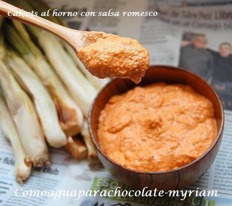CALÇOTS AL HORNO CON SALSA ROMESCO.