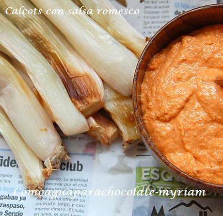 CALÇOTS AL HORNO CON SALSA ROMESCO.