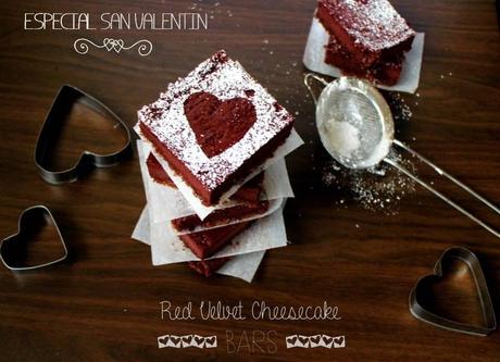 Especial San Valentín: Red velvet cheesecake bars