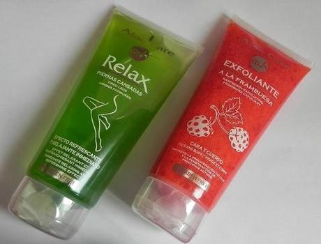 Exfoliante a la frambuesa y Gel piernas cansadas de Aloe Care: review.