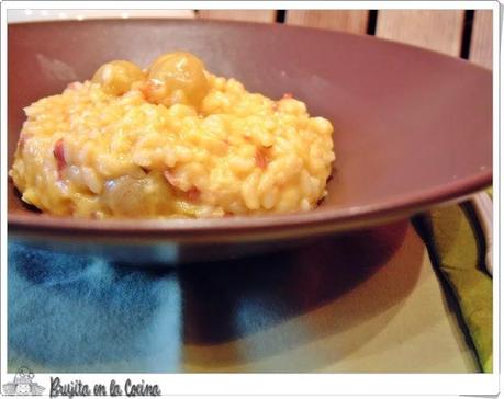Risotto de uvas con queso