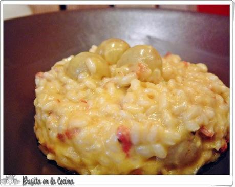 Risotto de uvas con queso