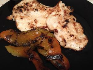 pollo a la plancha con pimientos asados