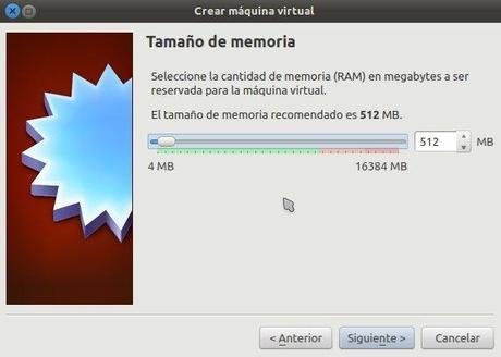 Como crear una maquina virtual para instalar Ubuntu seleccionar-memoria
