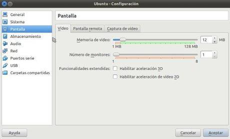Como crear una maquina virtual para instalar Ubuntu configurar-pantalla