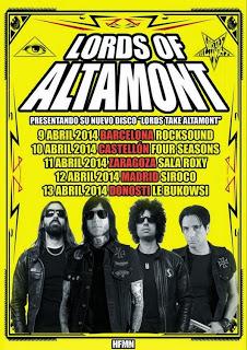 Gira española de Lords of Altamont en abril