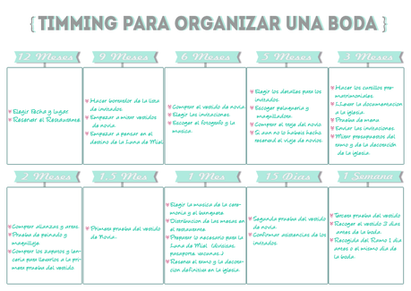 Timming para organizar bodas-Imprimible