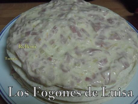 TARTA  JAMÓN, QUESO Y TORTITAS MEJICANAS