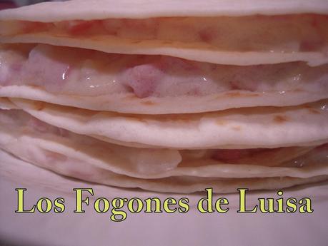 TARTA  JAMÓN, QUESO Y TORTITAS MEJICANAS