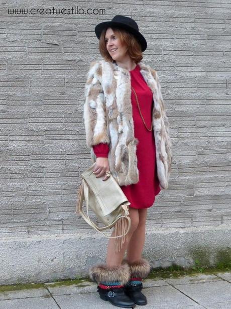 Look (embarazada premamá) - Como combinar un vestido granate, modo 1, boho chic4