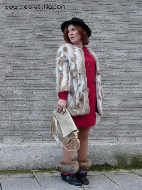 Look (embarazada premamá) - Como combinar un vestido granate, modo 1, boho chic4