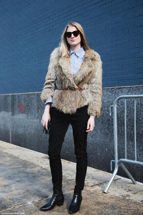 New_York_Fashion_Week-Street_Style-Fall_Winter-2015-Fur_Coat-Striped_Shirt-