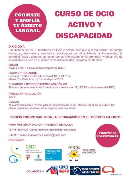 INFORMACIÓN CURSO DE OCIO Y DISCAPACIDAD