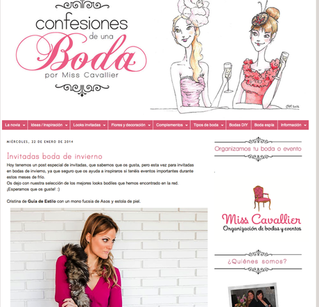 Featured on ... Confesiones de una boda WEDDING STYLE, FEATURES, lapavana brand, mono rojo, vestido drapeado rosa, invitadas con estilo, canotiers, bodas, wedding, bodas de invierno, miss cavallier, cristina blanco, spanish fashion blogger, guiadeestilo,