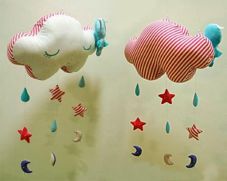 Miércoles de inspiración ♥ Móviles de fieltro para bebés