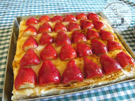 TARTA DE ALMENDRA, CREMA CHIBOUST Y FRESAS