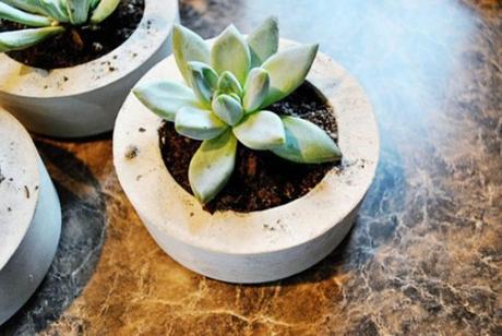maceta tiesto para plantas DIY hecho con cemento en casa