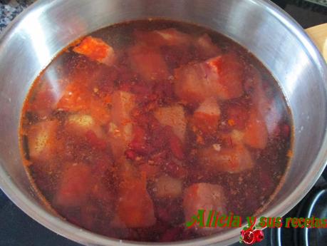POTAJE DE ALUBIAS ROJAS CON COSTILLA IBÉRICA ADOBADA