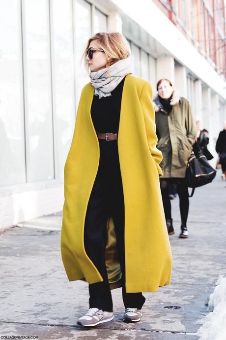 New_York_Fashion_Week-Street_Style-Fall_Winter-2015-Nasiba_Adilova-Sporty_Chic-Yellow_Coat-New_Balance-Sneakers-