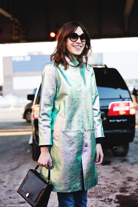 New_York_Fashion_Week-Street_Style-Fall_Winter-2015-Alexa_Chung-Marc_By_Marc_Jacobs-Metallic_Coat-Rounded_Sunglasses-