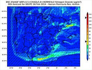 Pronóstico de la Calidad del Aire del 6/2/2014 por el sistema Caliope