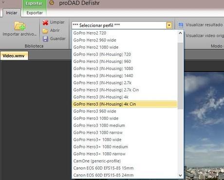 DeFishr perfiles de cámara