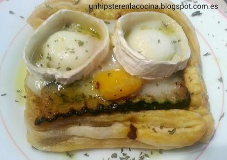 Hojaldre de verduras asadas y peso de tomate