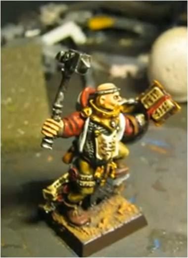 Sacerdote guerrero de Sigmar con arma de mano y escudo