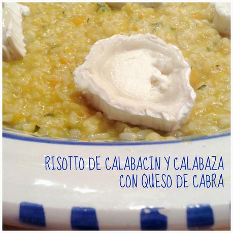 receta: risotto de calabaza y calabacín con queso de cabra - recipe: zucchini and pumpkin risotto with goat cheese